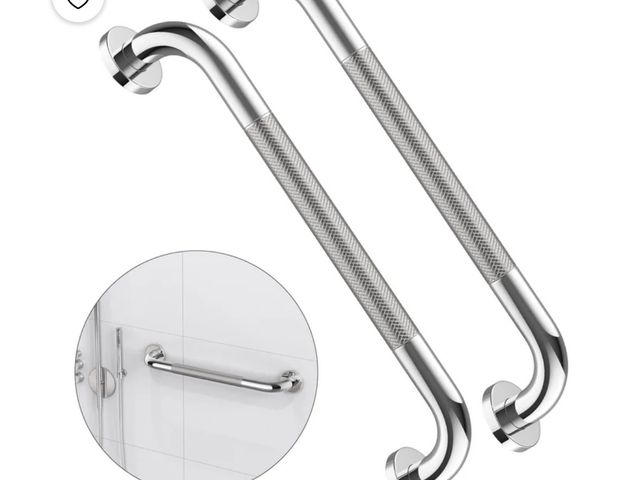 Lot 96-233263 - 2 Pack 16 Inch Anti Slip Shower Grab Bar Handle, ZUEXT Chrome Stainless Steel Bathroom Grab Bar, Knu...