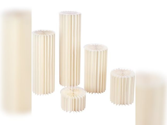 Lot 96-180852 - Foldable Cardboard Centerpiece Display, 40inch Height Cylinder Flowers Stand, Wedding Cardboard Vase...