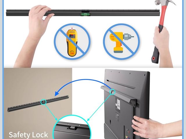 Lot 96-190635 - No Stud TV Wall Mount, Studless Drywall TV Mount for 32-75 inch, No Drill TVs Mount with Clear Instr...