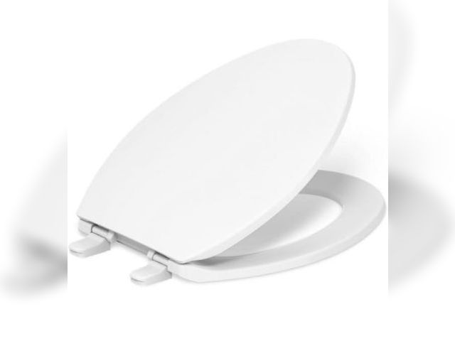 Lot 96-181309 - Slow Close Toilet Seat, Elongated Toilet Seat, Grip-Tight Bumpers Quick-Attach Hardware, White New
