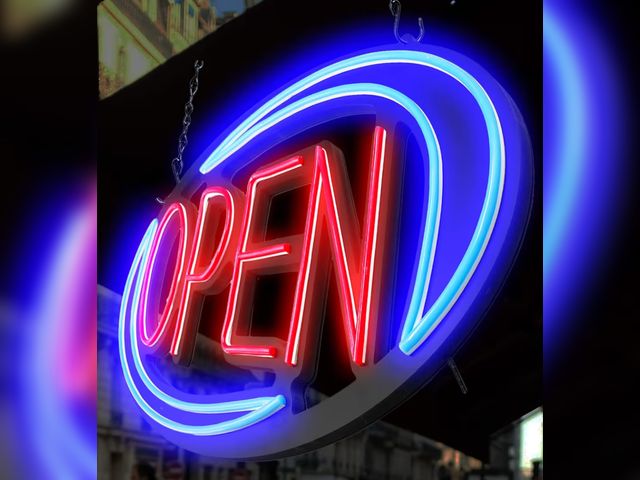 Lot 96-187734 - Open Signs for Business,32x16 inch Large Bright Open Sign Neon Led Lighted,Remote Control &amp; Flas...