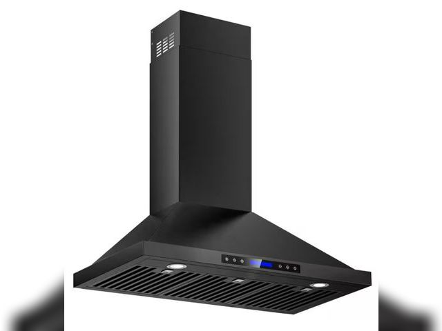 Lot 96-188935 - INATECK 36 in. 900 CFM Convertible Wall Mount Downdraft System in Black Stainless Steel with Remote ...