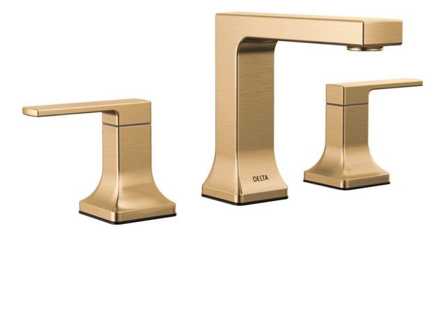 Lot 96-173713 - Delta Velum Brushed Gold Bathroom Faucet 3 Hole, 8 Inch Widespread Bathroom Sink Faucet for Vanity, ...