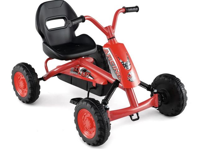 Lot 96-197973 - Go Kart for Kids 4 Wheel with Steering Handlebars and Adjustable Seat, Red Unused