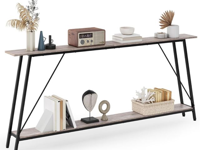 Lot 96-176801 - Console Table, 78.7'' 2-Tier Sofa Tables with Storage, Narrow Entryway Table, Behind Couch Hallway T...