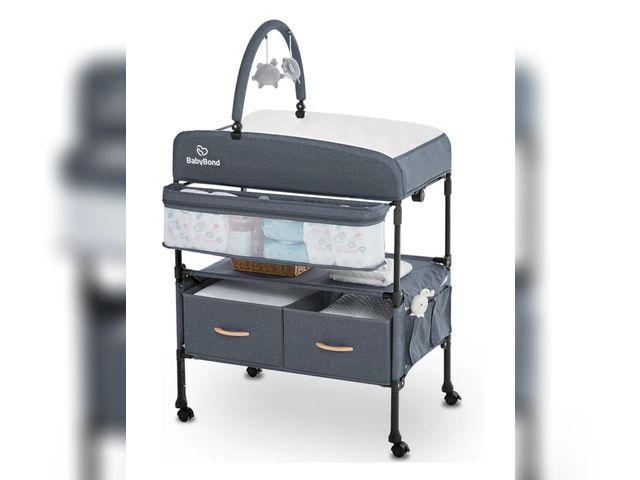Lot 96-172167 - BabyBond Portable Baby Changing Table with 2 Storage Baskets, Foldable Changing Table Dresser Waterp...