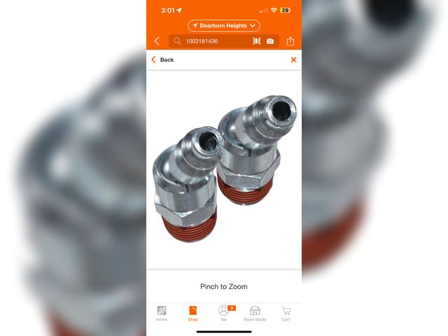 Lot 96-191785 - Husky1/4 in. IM Swivel Plug - 3/8 in. NPT (M) unused one pack