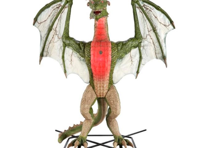 Lot 96-184089 - Home Accents Holiday 8ft Gruesome Grounds Giant-Sized Color Changing Animated Wyvern MSRP $399 New
