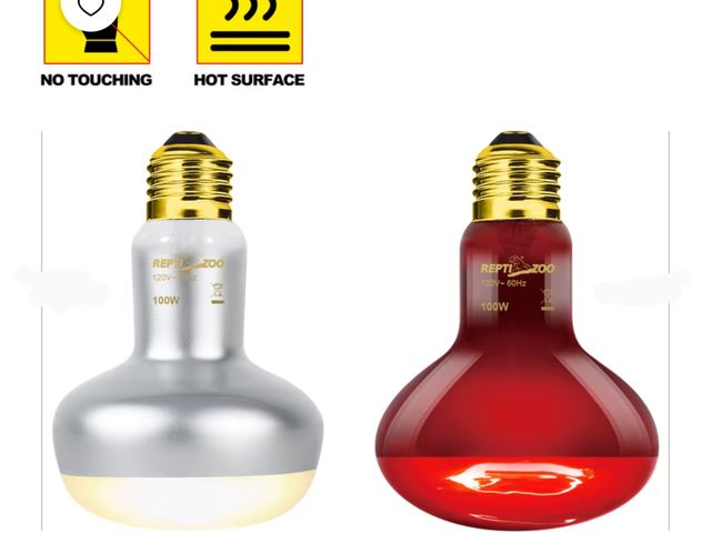 Lot 96-232470 - Repti Basking Spot Lamp &amp; Nocturnal Infrared Heat Lamp Reptile Terrarium Basking New