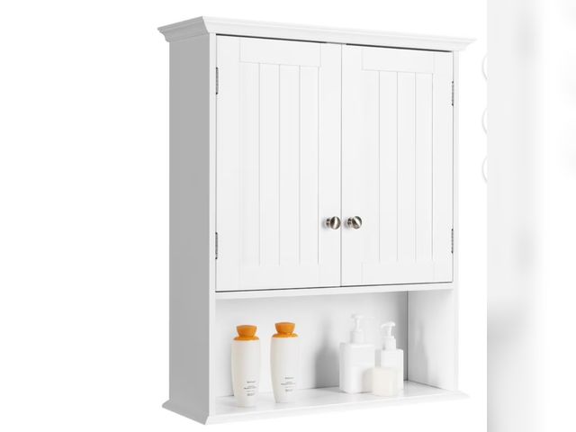 Lot 96-192169 - Costway Medium Density Fiberboard Metal Wall Mount Medicine Cabinet New