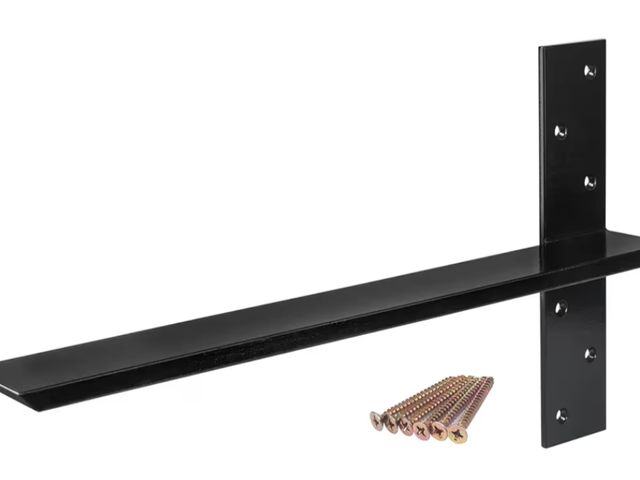Lot 96-179110 - （2-Pack） Free Hanging T Shelf Bracket, Solid Heavy Duty Steel Knee Wall Hidden Granite Countertop Su...