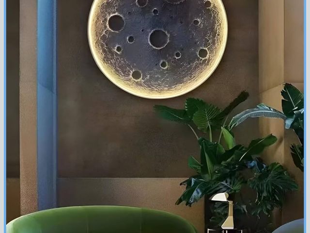 Lot 96-180889 - Dimmable Wall Sconce Light Moon Wall Lights with Remote Control Modern LED Wall Light, 30W Black Wal...