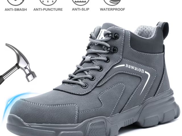 Lot 96-230618 - Waterproof Steel Toe Work Boots for Men Women Non-Slip Industrial Construction Safety Shoes Size EUR...