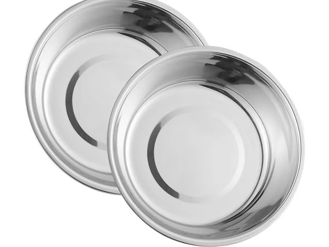 Lot 96-191075 - Stainless Steel Raised Cat Food Bowl for 2 Bowls, 5.5-Inch Replaceable Cat Bowl, Pack of 2 New