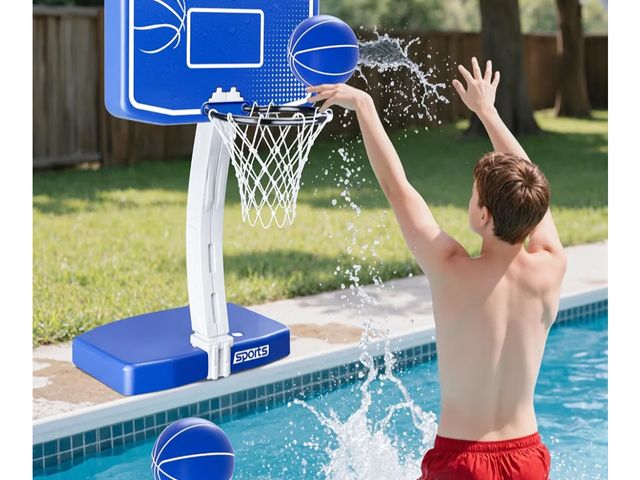 Lot 96-171432 - Pool Basketball Hoop Poolside, Swimming Pool Basketball Game for Inground Pools, Water Basketball fo...