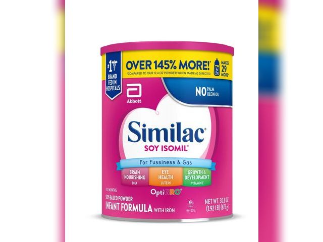 Lot 96-164680 - Similac Soy Isomil Powder Baby Formula, 30.8-oz Can
EXP 01/01/26
New, slight dent in can from tranpo...