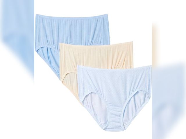 Lot 96-178924 - Jockey Supersoft Breathe Brief Pack Geo Line/Barely Peach/Watercolor Blue Size 10 New