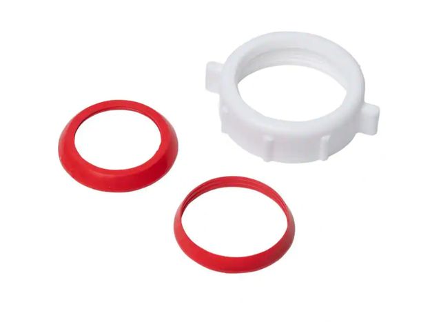 Lot 96-165719 - Oatey
1-1/2 in. Sink Drain Pipe Plastic Slip-Joint Nut with Rubber Reducing Washers

New