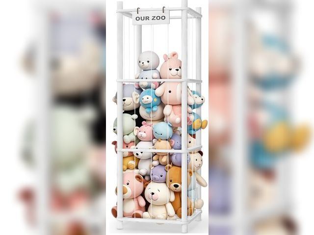 Lot 96-190723 - Stuffed Animal Storage &amp; Organizer, Wooden Cute Zoo Toy Holder for Toddler Rooms, Playrooms &amp...