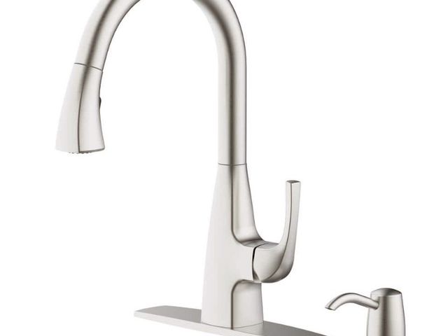 Lot 96-178751 - Glacier Bay
Calandine Single-Handle PullDown Sprayer Kitchen Faucet with soap dispenser in Spot Resi...