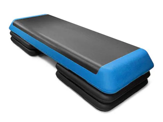 Lot 96-192614 - Costway - Fitness Aerobic Step 43'' Cardio Adjust 4'' - 6'' - 8'' Exercise Stepper w/Risers - Blue
N...