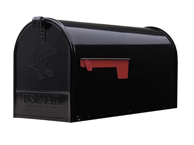 Lot 96-211987 - Architectural Mailboxes Elite Black, Large, Steel, Post Mount Mailbox New