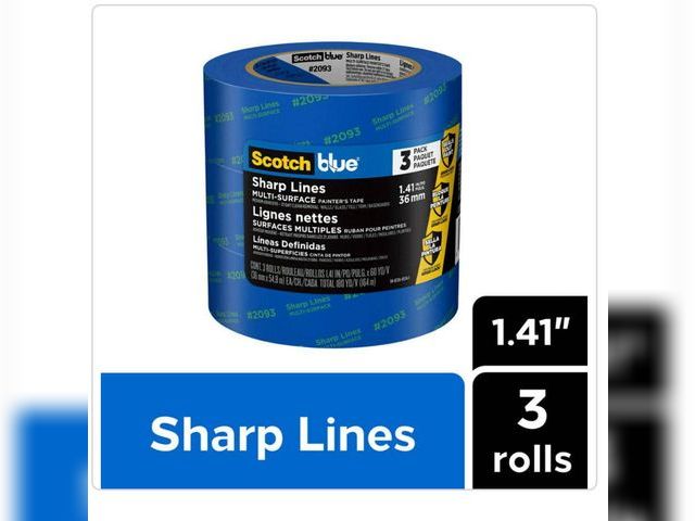 Lot 96-164829 - 3M ScotchBlue 1.41 in. x 60 yds.
Sharp Lines Multi-Surface Painter's Tape with Edge-Lock (3-Pack) Ne...