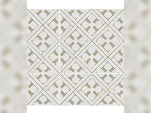 Lot 96-164813 - 15.48sq. Ft of Magnolia Matte Beige Porcelain Encaustic Tile Square 8 in. x 8 in., Floor and Wall Ne...
