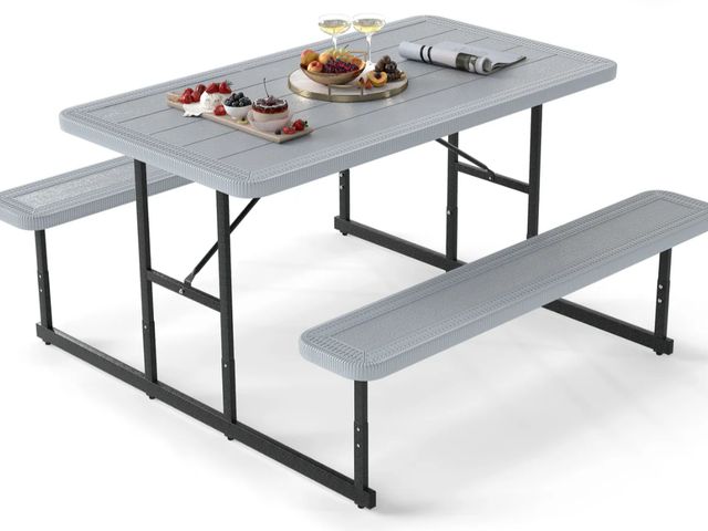 Lot 96-192665 - Costway Picnic Table Bench Set for 2-4 People
New 
Msrp $169.95