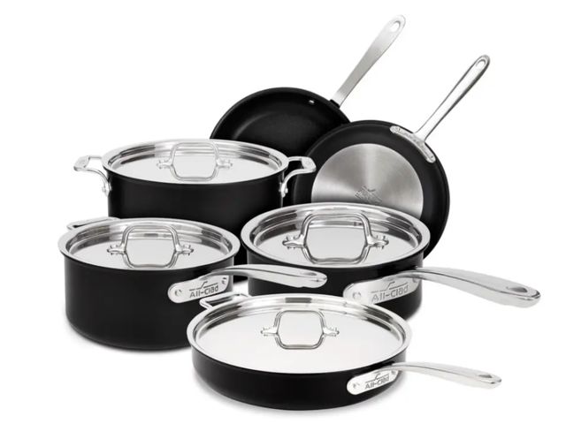 Lot 96-175114 - All-Clad Nonstick Cookware, 10 Piece Set, 10 Piece Pots and Pans Cookware Set New MSRP $769