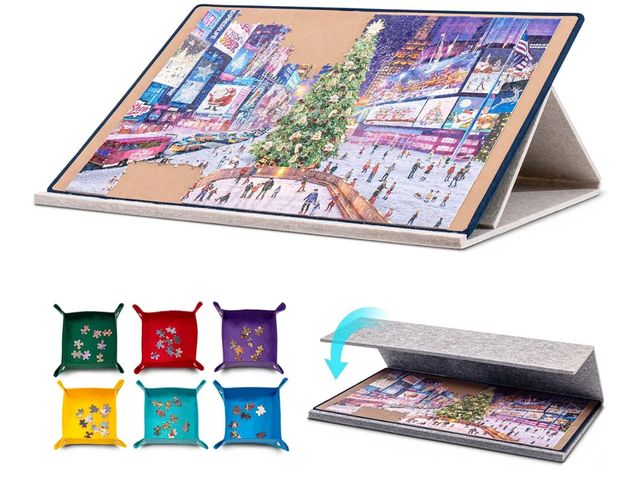 Lot 96-173443 - BOX of 5 Tektalk Jigsaw Puzzle Board with 2-in-1 Designed Stand &amp; Cover, Multi-Angle Adjustable ...