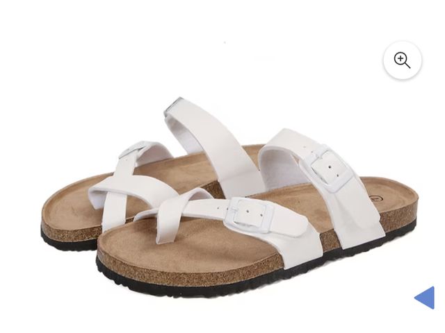 Lot 96-230615 - Women Adjustable Slide Sandals White-new Summer Flip-Flops Ring Open Toe 7M New