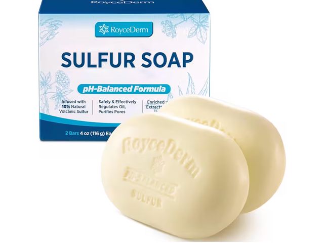 Lot 96-178101 - Roycederm Sulfur Soap for Acne Support - Sulfur Body Cleanser for Oily Skin with 10% Volcanic Sulfur...