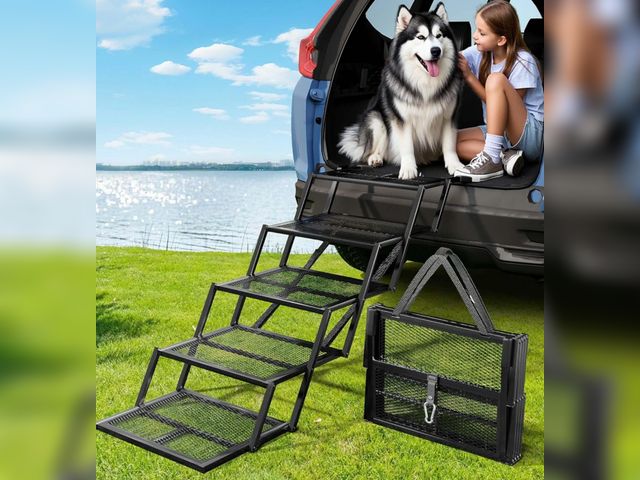 Lot 96-174263 - Dog Stairs for Large Dogs,Extra Wide 20" Steps for Dogs with Non-Slip Surface and Reflective Strips,...
