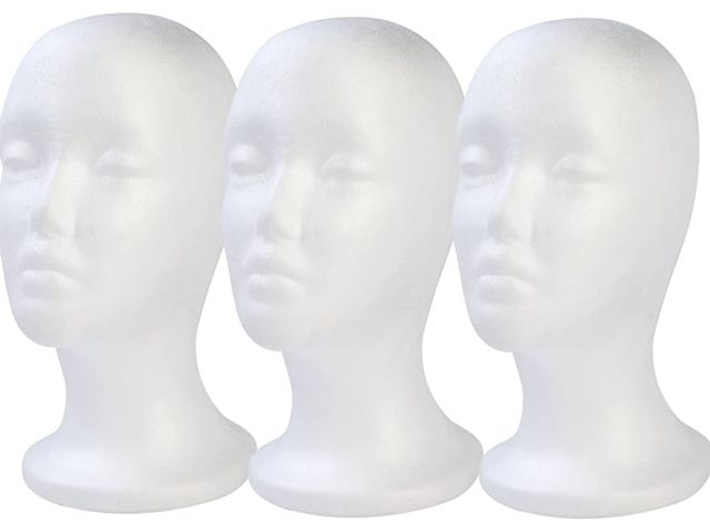 Lot 96-170297 - BALABALA 3 Pcs Foam Wig Head, Female Styrofoam Mannequin Hairpieces Stand Holder Cosmetics Model Hea...