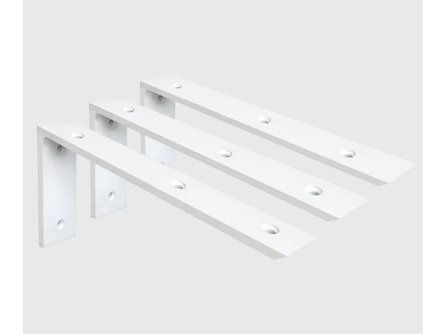 Lot 96-187773 - Countertop Support Bracket 3 Pack White 3/8" Thick Heavy Duty Hidden Shelf Bracket 20" x 8" x 2 1/2"...