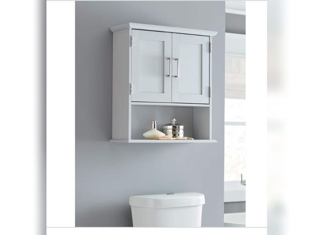 Lot 96-174374 - Glacier Bay Shaker Style 23 in. W x 8.5 D × 25.1 H Bathroom Storage Wall Cabinet with Open Shelf in ...