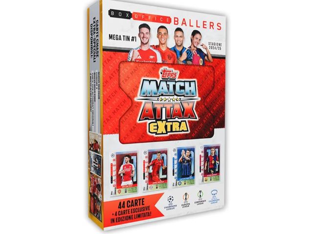 Lot 96-200897 - Topps Match Attax Extra 2025 - Mega Tin - 48 Cards Including 4 Exclusive LE Cards New