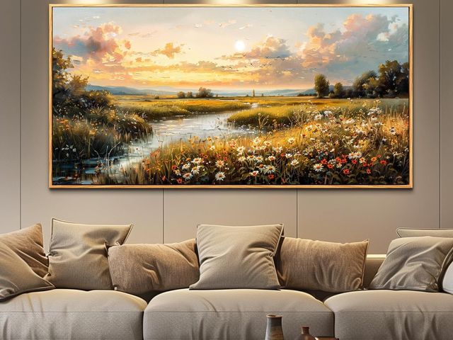 Lot 96-164032 - FUHAIHUA Wood Framed Canvas Wall Art For Living Room Large Wall Decor For Office Bedroom Decorations...