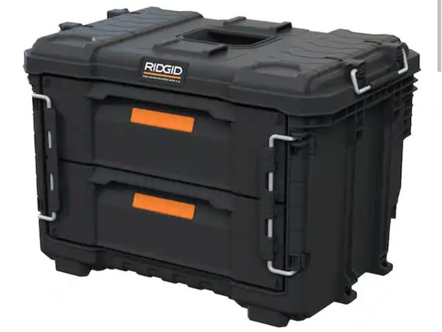 Lot 96-191423 - RIDGID 
2.0 Pro Gear System 22 in. XL 2 Drawers Modular Tool Box Storage New MSRP $99
