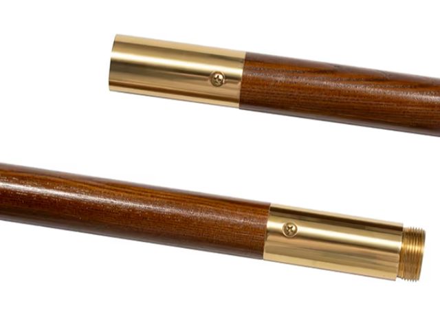 Lot 96-181205 - FRF FLAG Indoor Flagpole 8 FT, Wood Flagpole Dark Brown, Oak Flag Pole, Fits Indoor Flag Sets and Di...