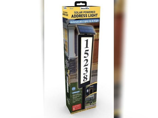 Lot 96-232632 - Sensor Brite Solar Powered Address Light, 360-Degree LED House Number Sign, Automatic &amp; Adjustab...