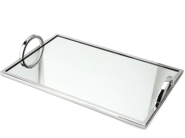 Lot 96-177008 - Classic Touch Rectangular Mirror Tray Silver MSRP $97
New