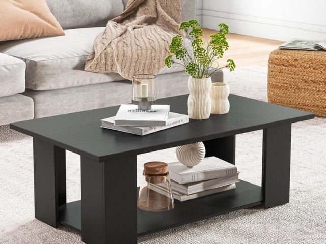 Lot 96-192211 - Giantex Rectangle Wood Center Table, 41" L 2-Tier Large Modern Tea Table w/Open Compartment
Open box...