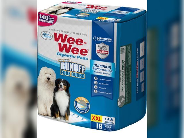 Lot 96-196063 - Four Paws Wee-Wee Superior Performance Pee Pads for Dogs with Runoff Barrier Edge Guard Protection, ...