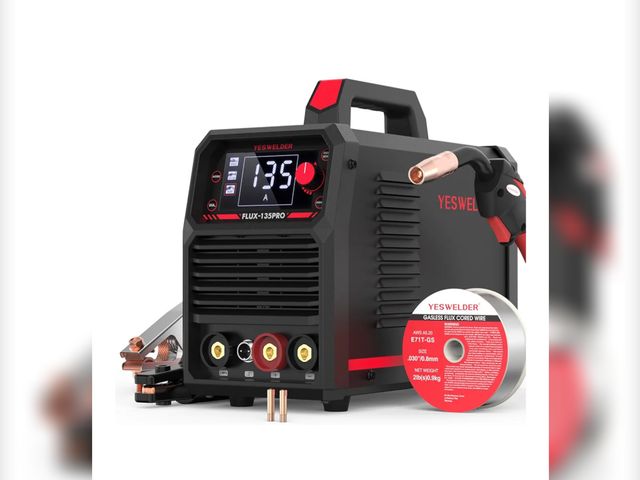 Lot 96-170747 - YESWELDER 135Amp MIG Welder,110V Flux Core Welder Flux Core MIG/Lift TIG/Stick 3-in-1 Large LED Digi...