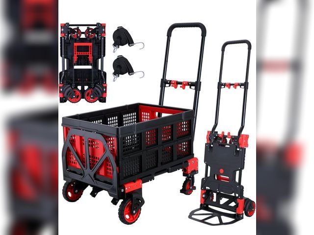 Lot 96-170053 - in-1Hand Truck Dolly Foldable with Folding Basket,330LBS Capacity Handtruck,Hand Truck Foldable Doll...