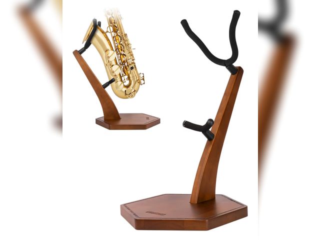 Lot 96-190894 - STRICH Wooden Saxophone Stand Display For Alto Tenor Sax, Handmade Solid Wood Floor Stand Holder Col...