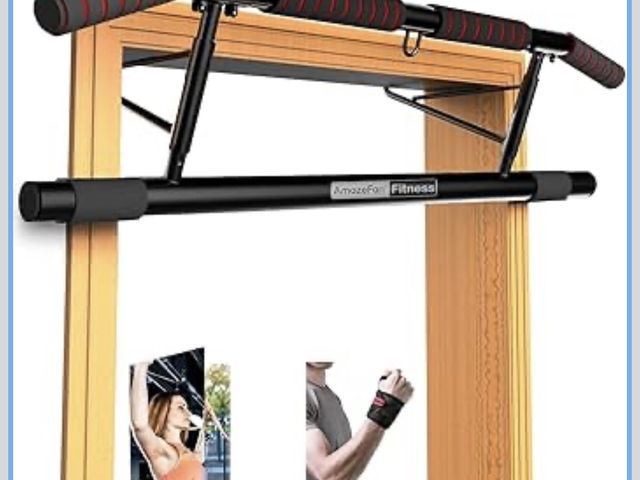 Lot 96-211722 - AmazeFan Pull Up Bar Doorway with Ergonomic Grip - Fitness Chin-Up Frame for Home Gym Exercise - Mul...