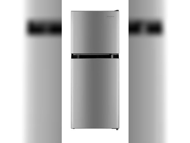 Lot 96-184101 - Insignia™ - 4.5 Cu. Ft. Mini Fridge with Top Freezer and ENERGY STAR Certification - Stainless Steel...